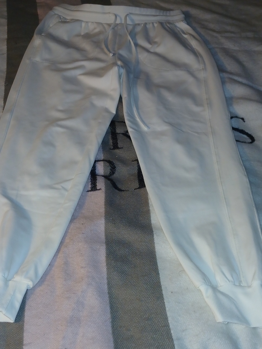 Rachel Zoe Kids White Drawstring Jogger Sweatpants